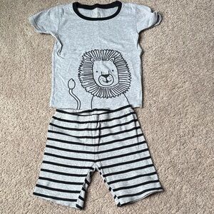 Carter's Gray Lion Pajama Set with Black Stripes